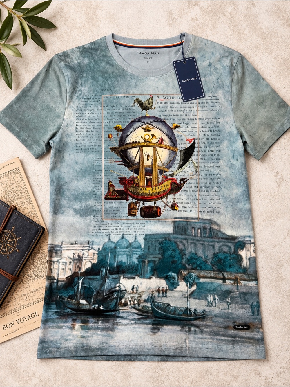 Taaga Man Graphic T-Shirt | Vintage Travel Art | NWT | Medium